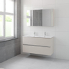 Bruynzeel Miko badmeubelset 66x121x51cm 2 kraangaten 2 wasbakken 2 lades met spiegelkast met softclose kasjmier grijs SW384521 Bruynzeel Miko badmeubelset 66x121x51cm 2 kraangaten 2 wasbakken 2 lades met spiegelkast met softclose kasjmier grijs SW384521
