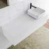 Mondiaz Lagom Meuble salle de bains 120x30.9x45cm Solid Surface Talc 1 tiroir avec lavabo BINX vasque à poser Droite 1 trou de robinet SW409092