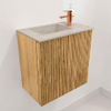 Mondiaz JOYA-DLUX 40cm toiletmeubel - kleur Oak - Wastafel FAYE positie Links 1 kraangat kleur Opalo. SW1422096