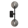 Astro Tacoma Twin Wandlamp/Plafondlamp - 230V - IP44 - bol - geribbeld - smoke glas - mat zwart SW1569678