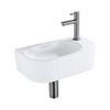 QeramiQ Blend pack lave-mains – demi-rond – 40 x 21,5 x 12 cm – céramique blanc brillant – robinet gunmetal SW1233031