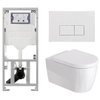 Duravit Me by starck Toiletset - inbouwreservoir met UP320 spoelmachine - softclose zitting - wit glans bedieningsplaat - rechthoekige knoppen - wit glans SW1574303