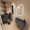 MONDIAZ TURE-DLUX Meuble toilette - 80cm - Dark Grey - EDEN - vasque Lava - position gauche - sans trou de robinet SW1103765