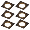 QAZQA Simply Inbouwspot - set van 6 - 9x9cm - incl. LED - 3 staps dimbaar - IP44 - vierkant - mat zwart SW1209735