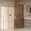 BRAUER Orion Paroi de douche à l'italienne - 120x200cm - verre bronze - revêtement en verre - PVD - Or brossé SW1476028