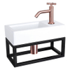 Differnz Ravo pack lave-mains – 38,5 x 18,5 x 25 cm – céramique blanc brillant – avec cadre noir SW373188