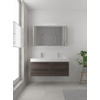 Bruynzeel Bando badmeubelset 120x45cm 2 kraangaten 2 wasbakken 4 lades met spiegelkast met softclose Composiet gladstone SW383389 Bruynzeel Bando badmeubelset 120x45cm 2 kraangaten 2 wasbakken 4 lades met spiegelkast met softclose Composiet gladstone SW383389