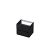 INK Wastafelonderkast - 60x45x52cm - 2 lades - greeploos - met houten keerlijst - MFC - Houtskool eiken SW207397