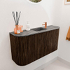 Mondiaz JOYA-DLUX 83.2cm toiletmeubel - ronding links en rechts kleur Walnut - Wastafel FAYE positie Midden 1 kraangat kleur Sombra. SW1424764