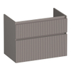 BRAUER Delight Wavy meuble sous-lavabo 80 2 tiroirs softclose - sans poignée - 1 découpe pour siphon - taupe mat SW1199595