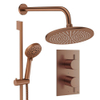 Crosswater MPRO Ensemble de douche de pluie encastré - 2 poignées - pomme de douche 30cm - douchette - barre de douche - bras mural - bronze brossé SW1472617