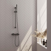 Brauer Gunmetal Edition Robinet de douche encastré - barre de douche - 1 fonction - 2 boutons lisses - douchette à main 1 jet - PVD - gunmetal brossé SW1164635