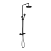 Hotbath Cobber ensemble de douche de tête thermostatique avec douche de tête ronde de 20 cm douchette ronde noir mat SW440584