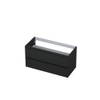 INK Wastafelonderkast - 100x45x52cm - 2 lades - greeploos - MDF lak - Antraciet mat SB1240421
