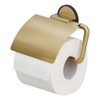 Tiger Tune Toiletrolhouder - met klep - zelfklevend - geborsteld messing/zwart SW296103