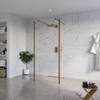 Fortifura Galeria Douche à l'italienne - 90x200cm - verre clair - anticalcaire - verre de sécurité 8mm - 2 parois latérales 40cm - avec bras muraux et profilés d'angle - Cuivre brossé SW993108