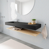 MONDIAZ ALAN 150cm badmeubel planchet washed oak Vrijhangende wastafel cloud links 1 kraangat kleur urban SW408895 MONDIAZ ALAN 150cm badmeubel planchet washed oak Vrijhangende wastafel cloud links 1 kraangat kleur urban SW408895