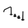 Hotbath Ace Robinet de bain - ensemble sur gorge - monocommande - inverseur 2 voies - douchette - bec - Noir PVD poli SW1117762