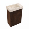 Saniclass Holz Atelier Toiletmeubelset - 40x60.5cm - 1 deur - fontein terrazo - kraangat rechts - eiken charcoal SW1577776