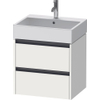 Duravit Ketho.2 Wastafelonderbouwkast - met 2 laden - 58.4x46x54.9cm - met grepen antraciet - wit mat SW772912