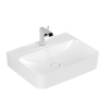 Villeroy & Boch finion wastafel - 1 kraangat - 60x47cm CeramicPlus - met verdekte overloop - Stone White (mat wit) SW209547