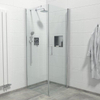 Marenza Neptune Cabine de douche - 1 porte battante - Paroi latérale - 90x90x200cm - Verre de sécurité 6mm - anti-calcaire - chrome SW238231