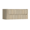 H&R Badmeubelen Juice Wastafelonderkast - 120x45x50cm - linkerhoek afgerond - 4 lades - geïntegreerde greep - french oak SW1571949