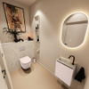 MONDIAZ TURE-DLUX Meuble toilette - 40cm - Rosee - EDEN - vasque Ostra - position gauche - 1 trou de robinet SW1105016