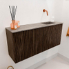 Mondiaz JOYA-DLUX 90cm toiletmeubel - kleur Walnut - Wastafel FAYE positie Rechts Zonder kraangat kleur Oza. SW1424582