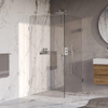 BRAUER Void Carving Cabine de douche - 90x120x200cm - porte battante - revêtement de verre - réversible - verre clair - Chrome SW1418122