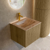 MONDIAZ KURVE-DLUX Meuble de salle de bains 50 cm couleur Dusk avec 1 tiroir et 0 porte. Lavabo GRUNNE Central 1 trou de robinet Arena. SW1431325