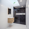 MONDIAZ VICA Ensemble de meuble salle de bain - 60cm - 2 tiroirs - lavabo Denia milieu - 1 trou de robinet - solid surface chêne blanchi SW409998
