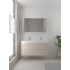 Bruynzeel Box badmeubelset 120x45cm 2 kraangaten 2 wasbakken 2 lades met spiegelkast met softclose composite kasjmier grijs SW383992 Bruynzeel Box badmeubelset 120x45cm 2 kraangaten 2 wasbakken 2 lades met spiegelkast met softclose composite kasjmier grijs SW383992
