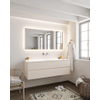 Mondiaz VICA ensemble de meuble de salle de bain - 150cm - meuble sous-vasque lin - 2 tiroirs - lavabo lune milieu - sans trou de robinet - miroir LED - version XL 60cm haut SW1098284