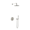Hotbath Buddy IBS - Regendoucheset - 35cm wandarm - 25cm ronde hoofddouche - staafhanddouche - 2-weg-omstel - geborsteld nikkel (RVS) SW298871