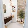 Mondiaz JOYA-DLUX 111.6cm toiletmeubel - ronding rechts kleur Walnut - Wastafel FAYE positie Links 1 kraangat kleur Oza. SW1424621