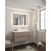 Mondiaz VICA ensemble de meuble de salle de bain - 100cm - meuble sous-vasque fumée - 2 tiroirs - lavabo lune droite - sans trou de robinet XL version 60cm haut SW1089778