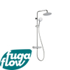 FugaFlow Efficiente Sobrado Ensemble de douche pluie avec robinet thermostatique pommeau 20cm et douchette 3 jets chrome SW1125863