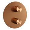 BRAUER Stripe Thermostat encastrable 3 voies - rond - parties encastrables et apparentes - cuivre brossé PVD SW1434903