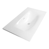 BRAUER Glacier Lavabo - 80x46x2cm - 1 vasque - 0 trous de robinet - fine stone - blanc brillant SW208925