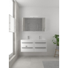 Bruynzeel Bando badmeubelset 120x45cm 2 kraangaten 2 wasbakken 4 lades met spiegelkast met softclose Composiet mat wit SW383370 Bruynzeel Bando badmeubelset 120x45cm 2 kraangaten 2 wasbakken 4 lades met spiegelkast met softclose Composiet mat wit SW383370