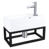 Differnz Force pack lave-mains – 40 x 22 x 11,5 cm – céramique blanche – robinet droit chromé – avec cadre noir SW373264