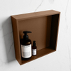 Mondiaz Easy nis 29.5x29.5x8cm - inbouw/opbouw - 1 open vak - Solid surface - Rust SW643626