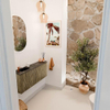Mondiaz JOYA-DLUX 101.6cm toiletmeubel - ronding rechts kleur Dusk - Wastafel FAYE positie Links 1 kraangat kleur Lava. SW1423272