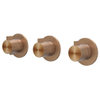 IVY Tribe Partie apparente - pour mitigeur thermostatique encastré - 3 robinets d’arrêt - symmetry - rosaces rondes - RVS316 - cuivre brossé mat PVD SW1030946