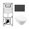 Villeroy & Boch Subway 2.0 DirectFlush Toiletset geberit reservoir bedieningsplaat rechthoekige knoppen antracit mat - softclose - White Alpine (wit) SW1164241