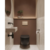 QeramiQ Dely Ensemble de toilette - réservoir encastré Qeramiq Flush - abattant slim - plaque de commande beige en plastique - boutons ronds - noir mat SW1578531
