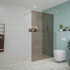 Fortifura Galeria Douche à l'italienne - 120x200cm - verre fumé - Inox brossé SW876904