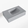 Mondiaz LEX Lave-main - 50x30x12cm - lavabo droite - sans trou de robinet - Solid Surface - Plata SW1026041