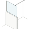 Fortifura Galeria paroi de douche en verre Détachable - 95.8x80cm - verre clair - 8mm - nano - sans profil et barre de renfort SW1235435
